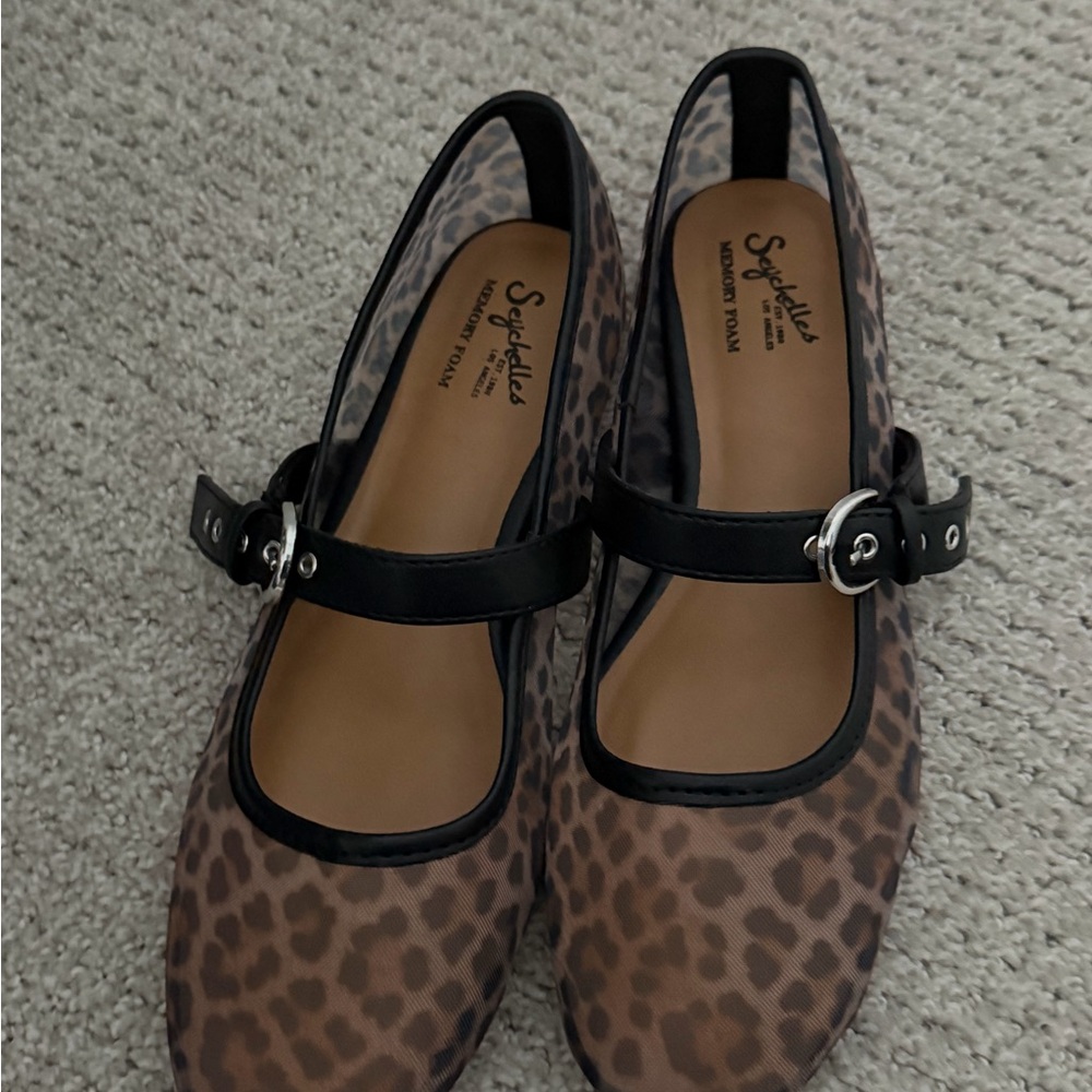 Seychelles Animal Print Mary Jane Flats Memory Foam